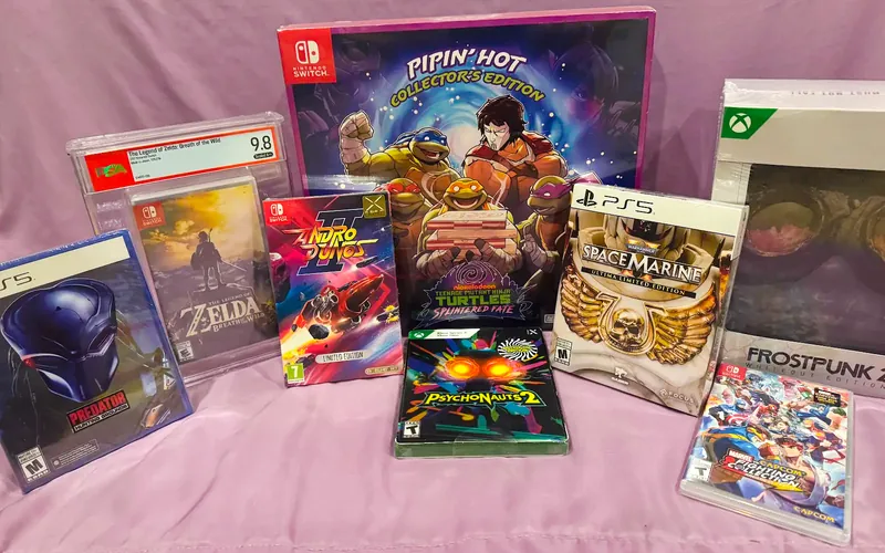 Sealed modern games for Switch, PS5 and Xbox, including Pipin' Hot collector's edition and a graded Zelda: Breath of the Wild